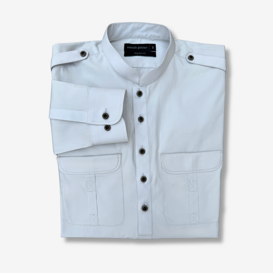 Men's Frost White Cotton Shalwar Kameez - 111007