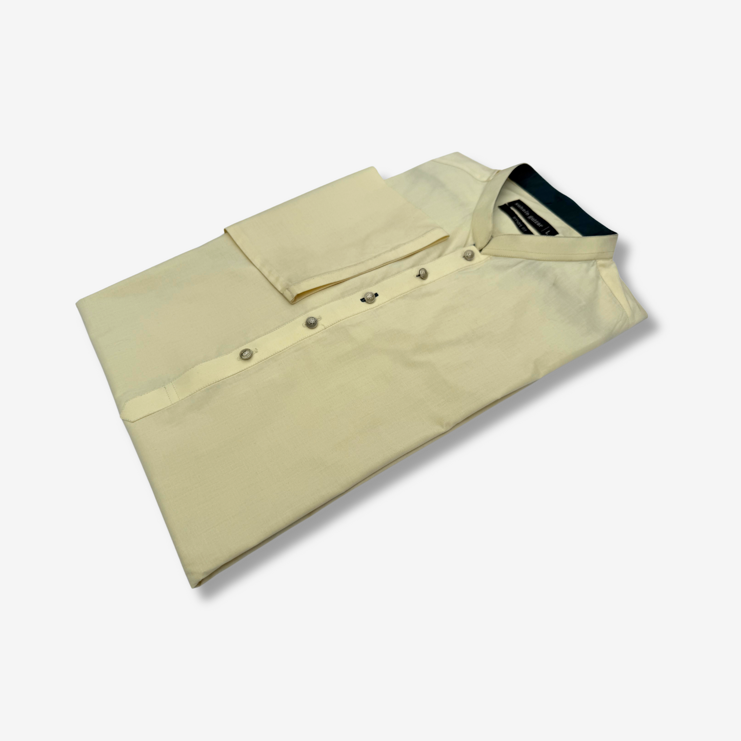 Men's Lemon Yellow Cotton Kurta - 551002