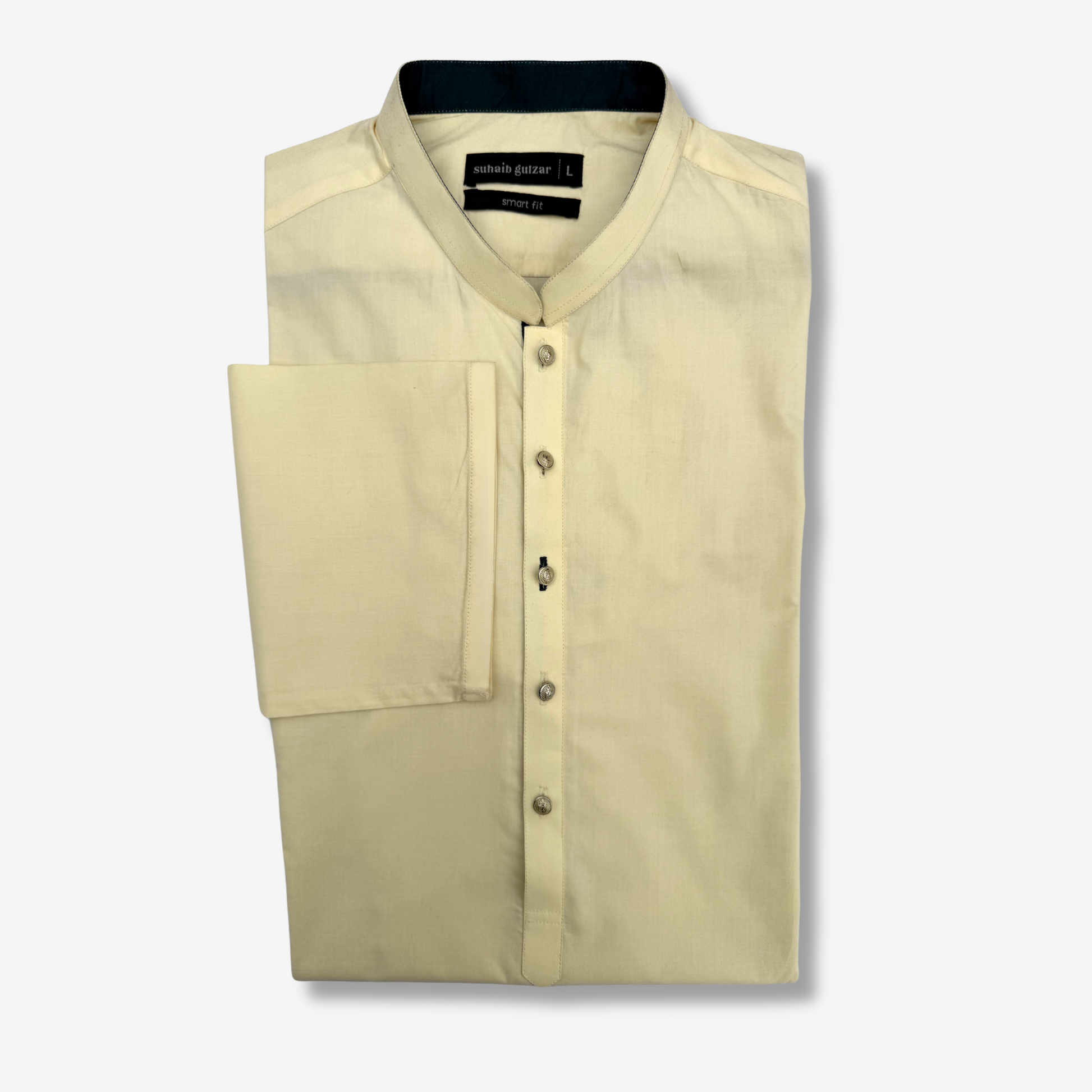 Men's Lemon Yellow Cotton Kurta - 551002