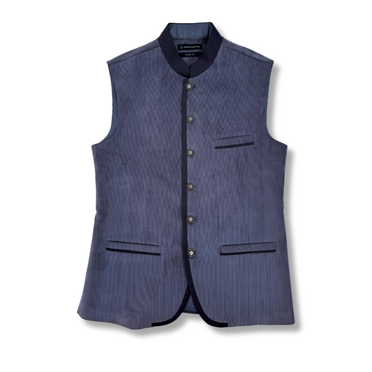 Men's Lilac Grey Corduroy Waistcoat - 224005