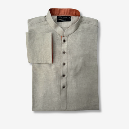 Men's Malibu Beige Irish Cotton Shalwar Kameez - 111017