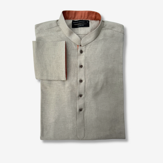 Men's Malibu Beige Irish Cotton Shalwar Kameez - 111017