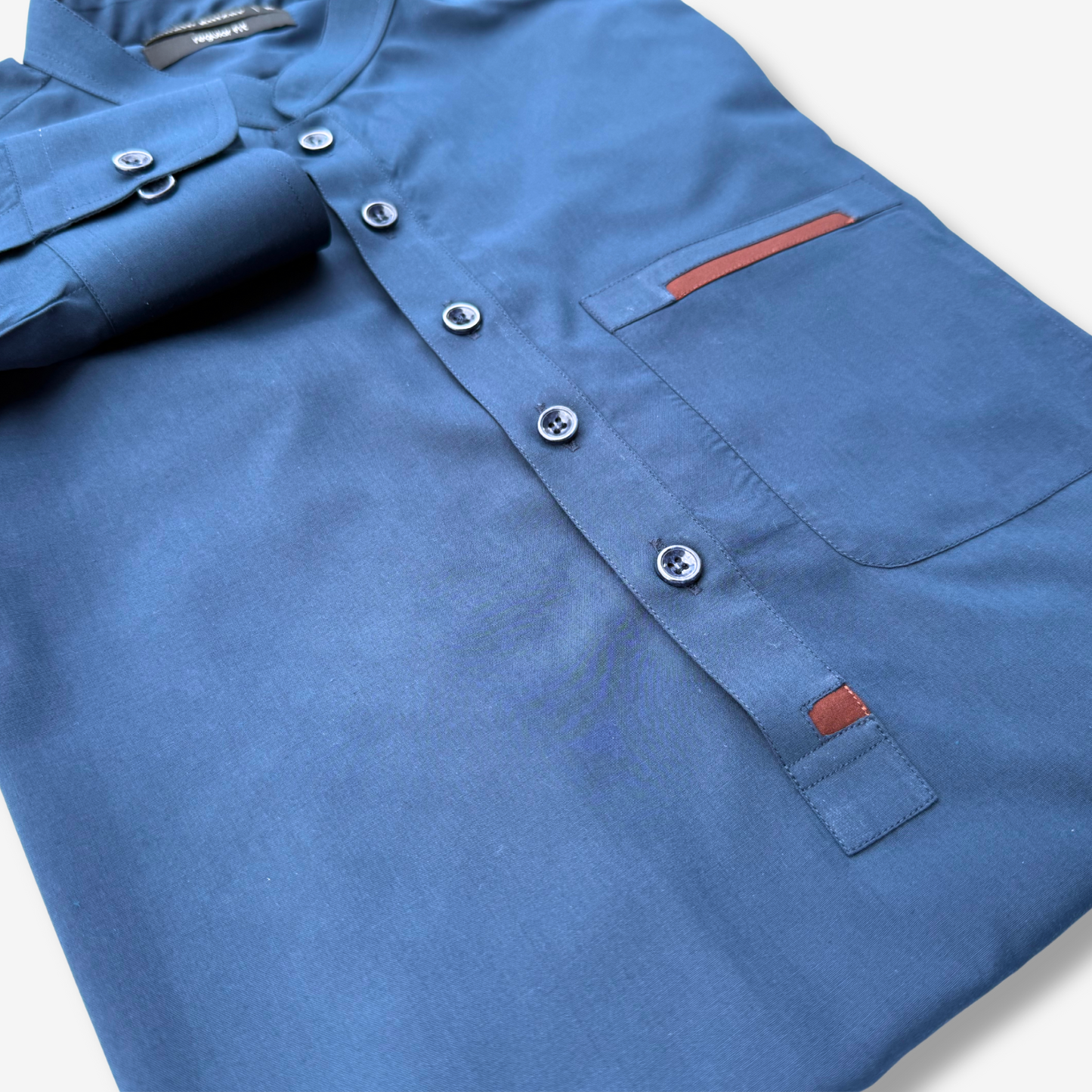 Men's Navy Blue Wash & Wear Shalwar Kameez - 112005