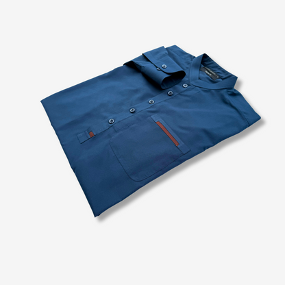 Men's Navy Blue Wash & Wear Shalwar Kameez - 112005
