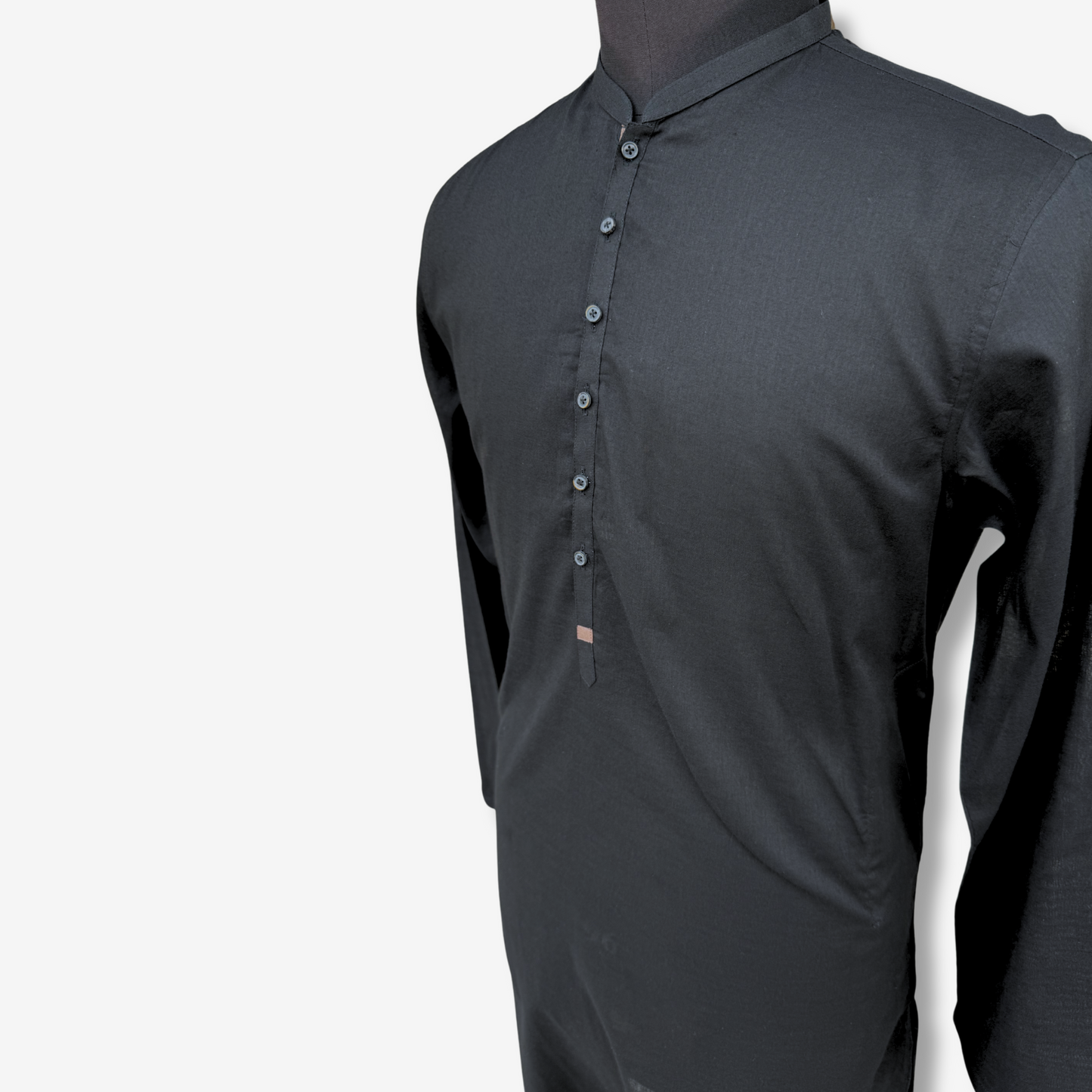 Men's Onyx Black Cotton Kurta - 551004