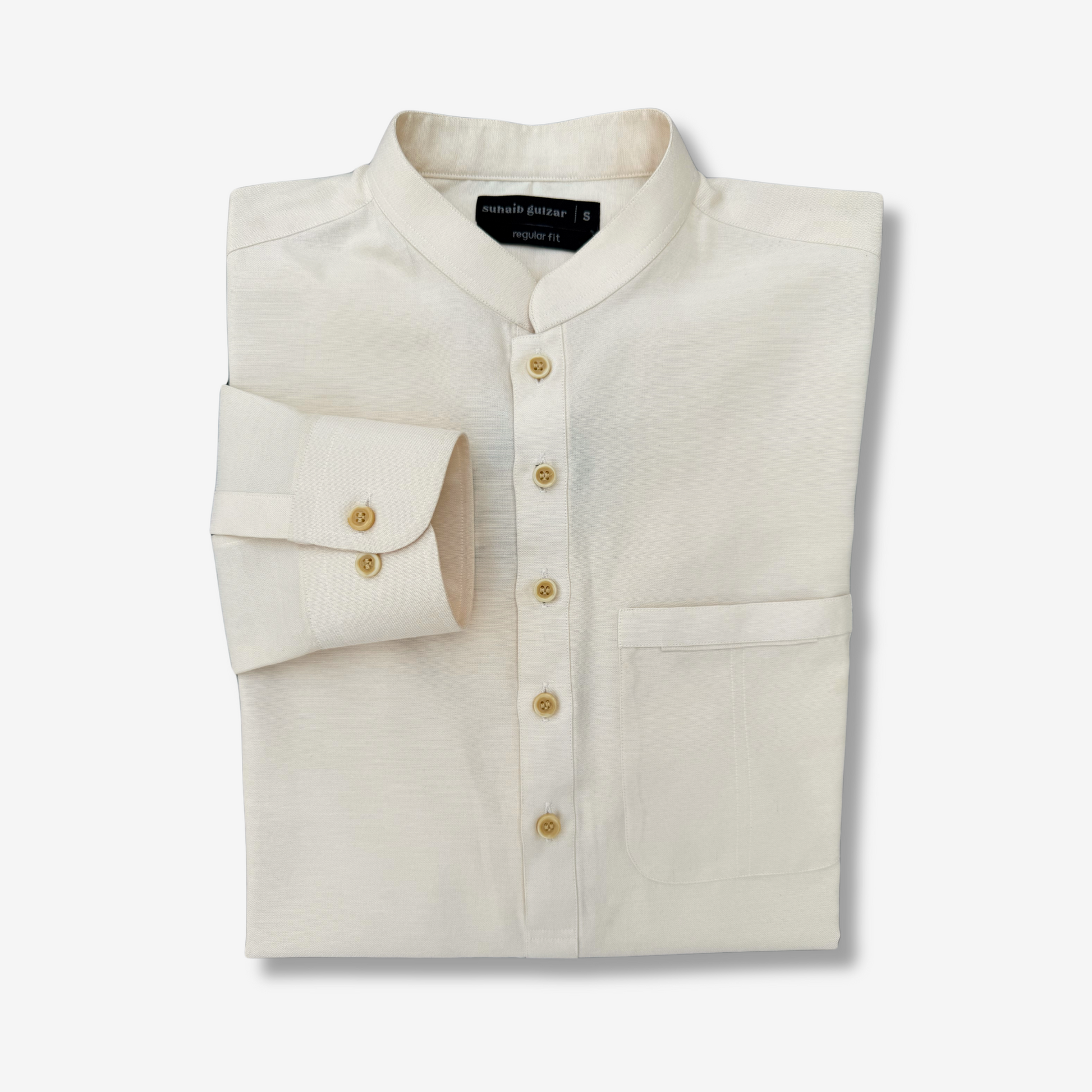 Men's Pale Yellow Irish Cotton Shalwar Kameez - 111006