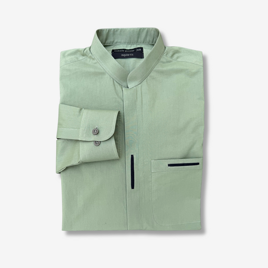 Men's Pastel Green Cotton Shalwar Kameez - 111001