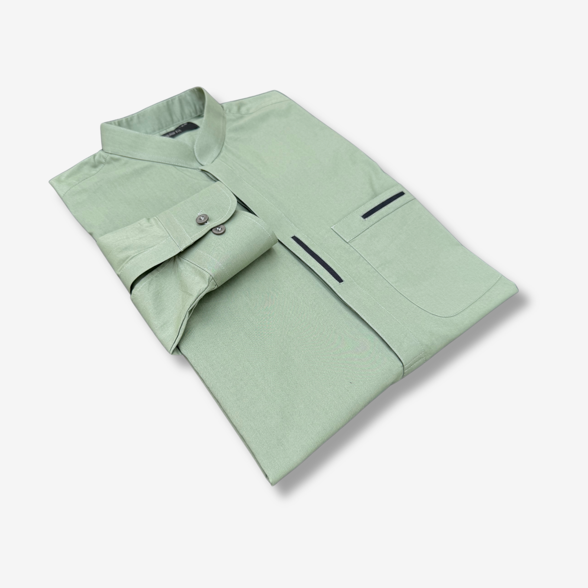 Men's Pastel Green Cotton Shalwar Kameez - 111001