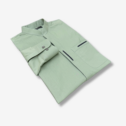Men's Pastel Green Cotton Shalwar Kameez - 111001