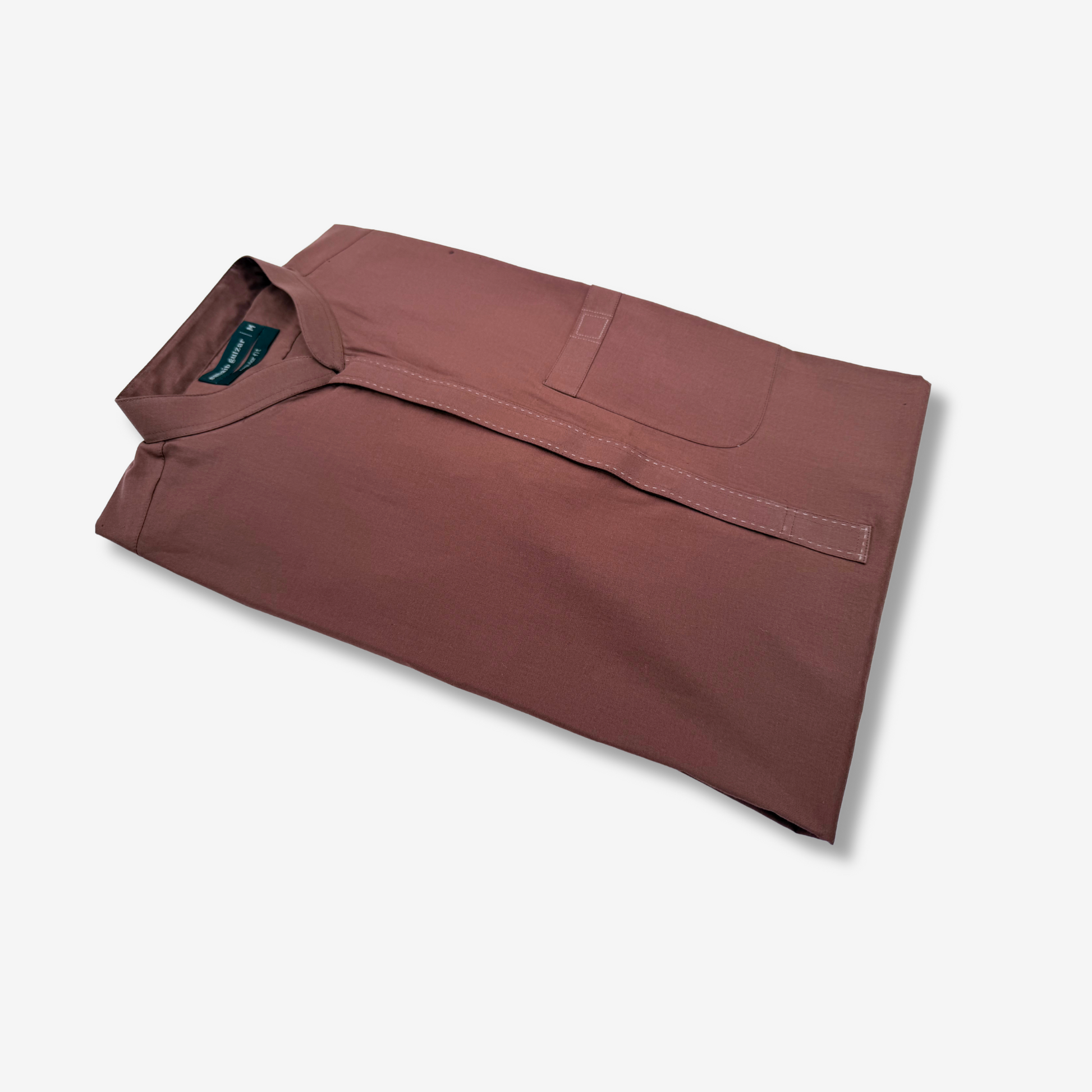 Men's Rust Brown Cotton Kurta - 551005
