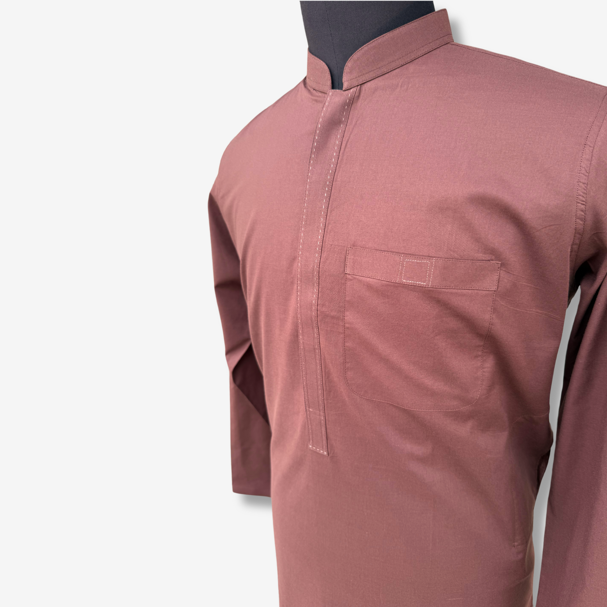 Men's Rust Brown Cotton Kurta - 551005