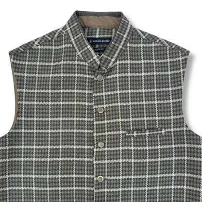 Men's Sage Green Wool Touch Waistcoat - 226002