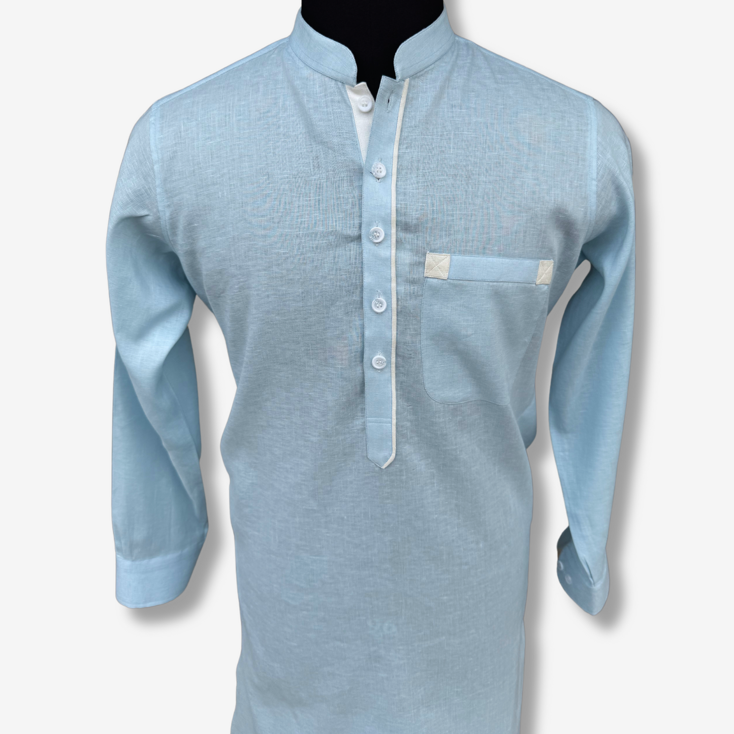 Men's Sky Blue Irish Cotton Shalwar Kameez - 111002