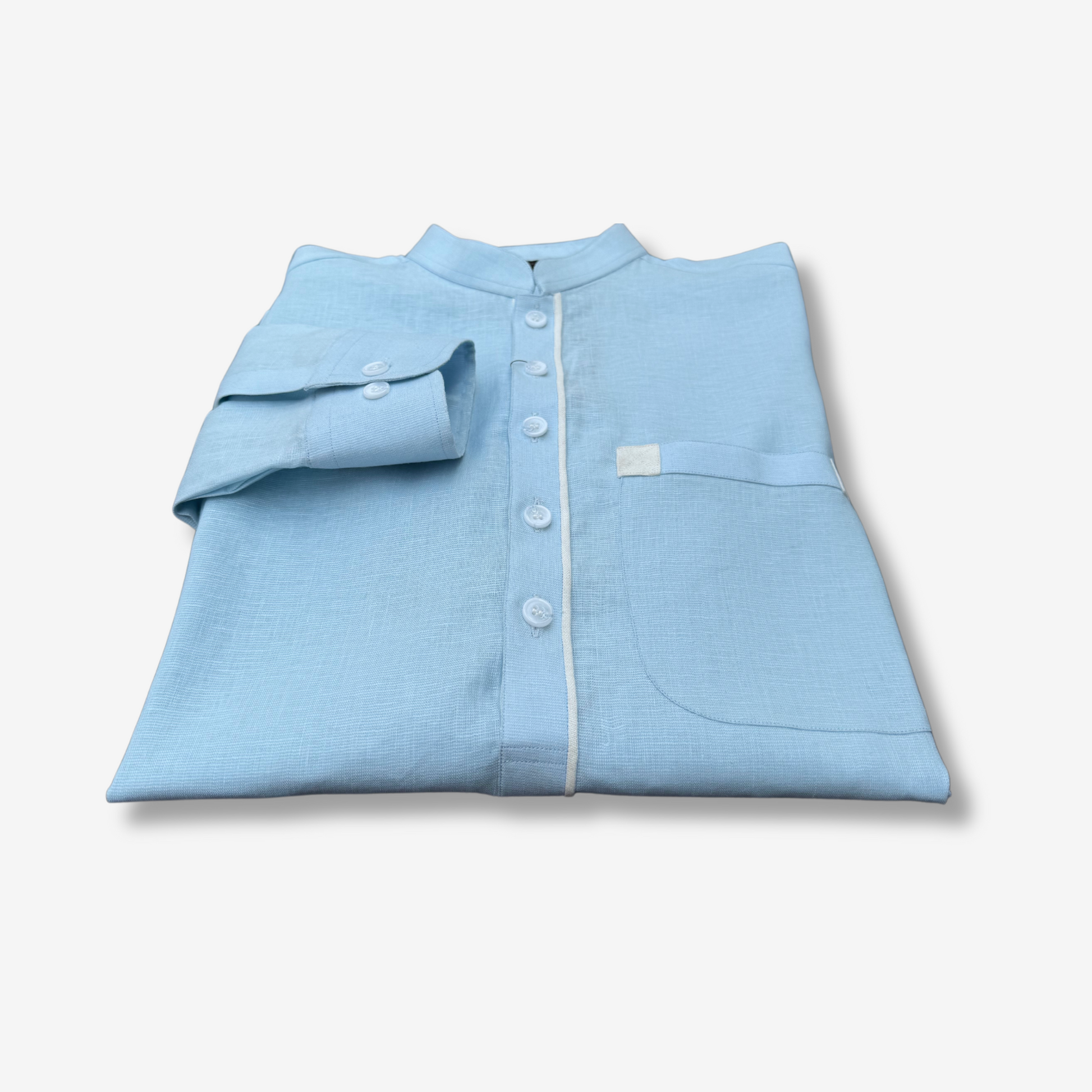 Men's Sky Blue Irish Cotton Shalwar Kameez - 111002
