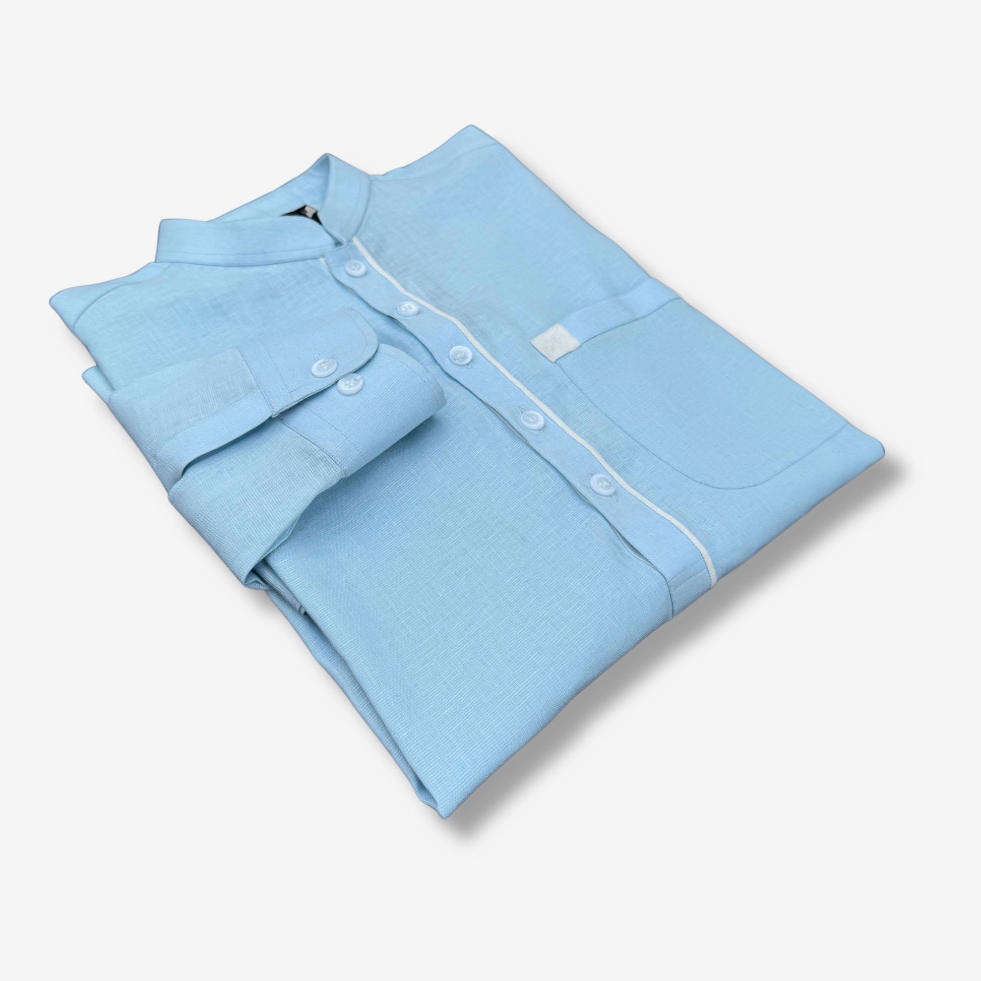 Men's Sky Blue Irish Cotton Shalwar Kameez - 111002