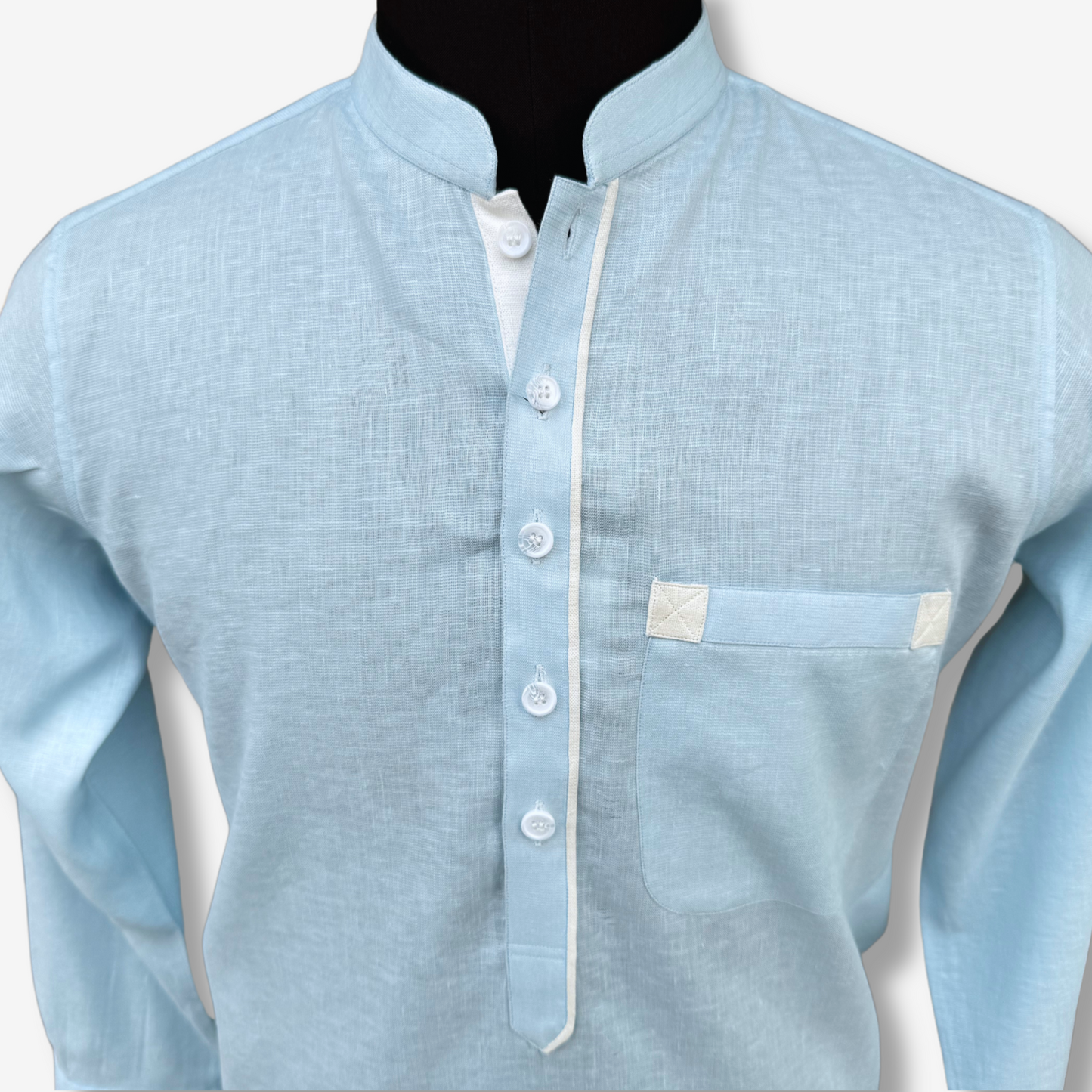 Men's Sky Blue Irish Cotton Shalwar Kameez - 111002