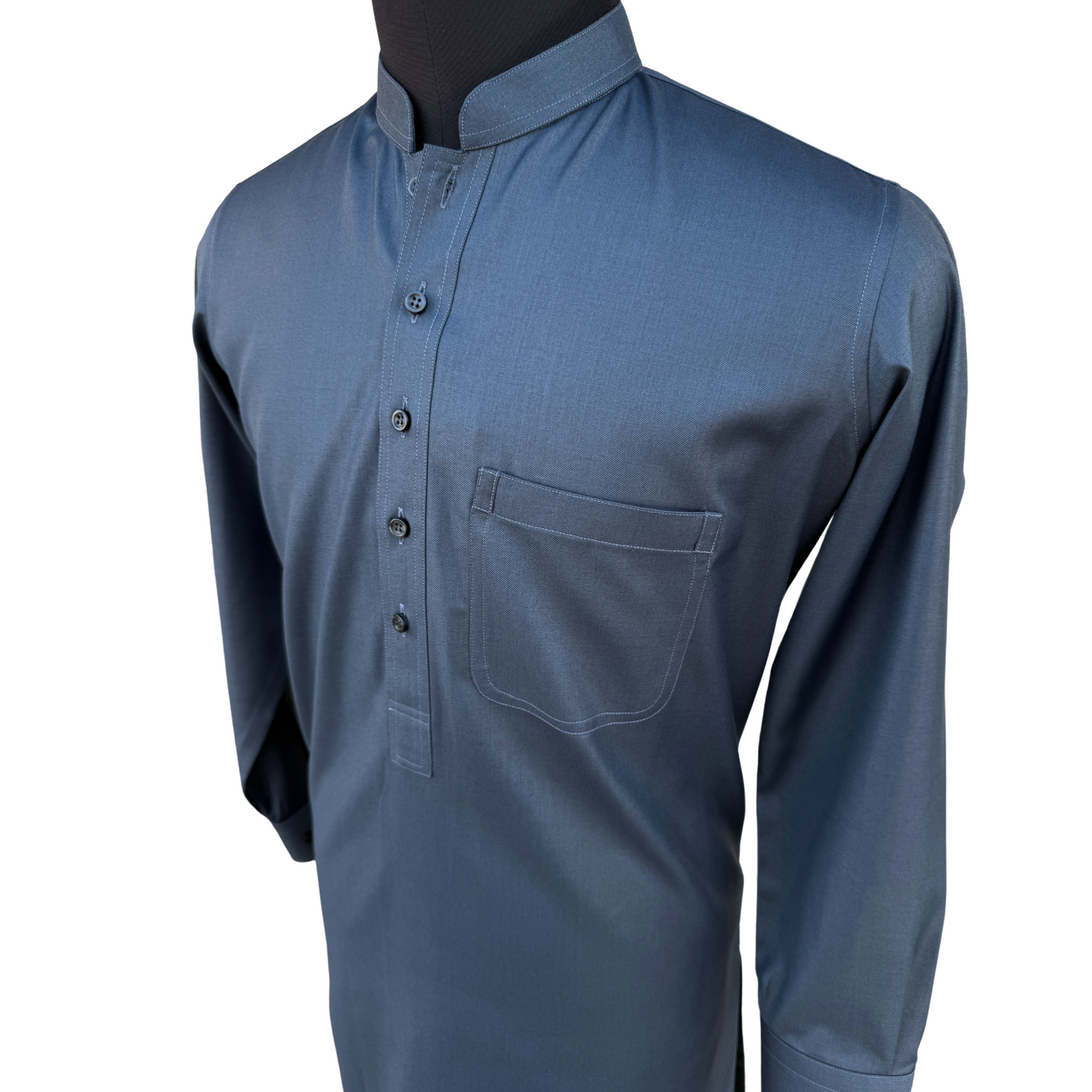 Men's Smoky Blue Shalwar Kameez - 113005