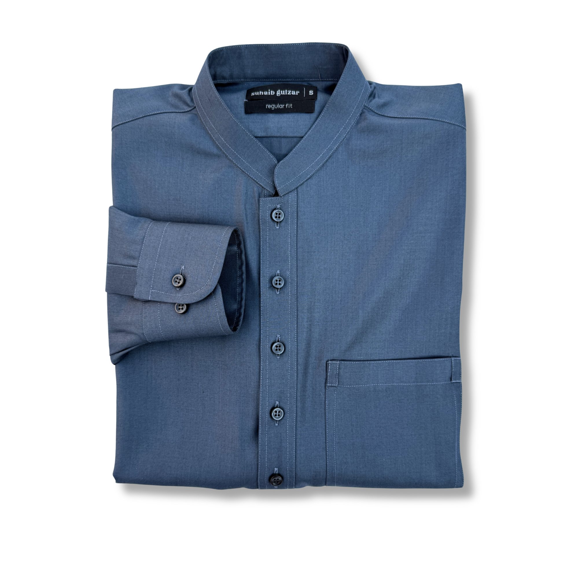 Men's Smoky Blue Shalwar Kameez - 113005