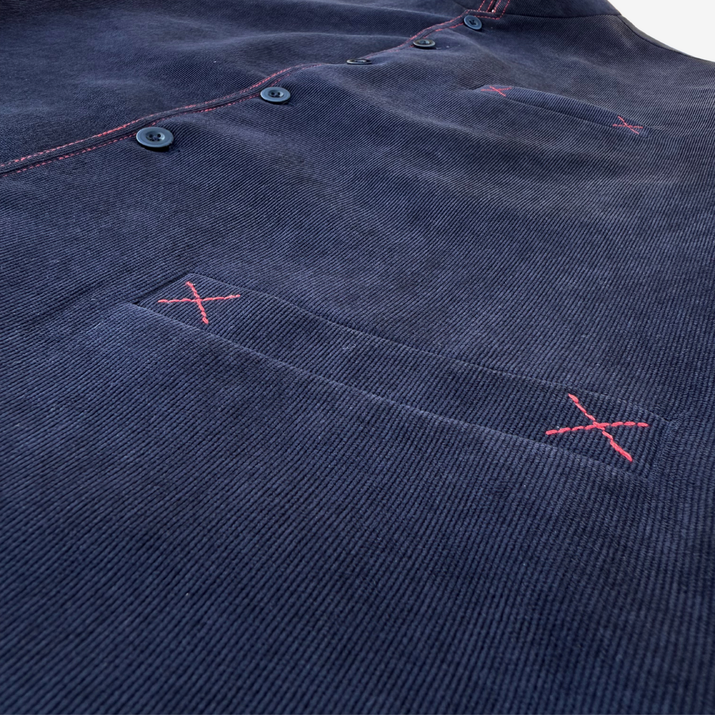 Men's Space Blue Corduroy Waistcoat - 224008