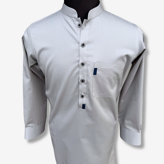 Men's Steel Gray Shalwar Kameez - 111005