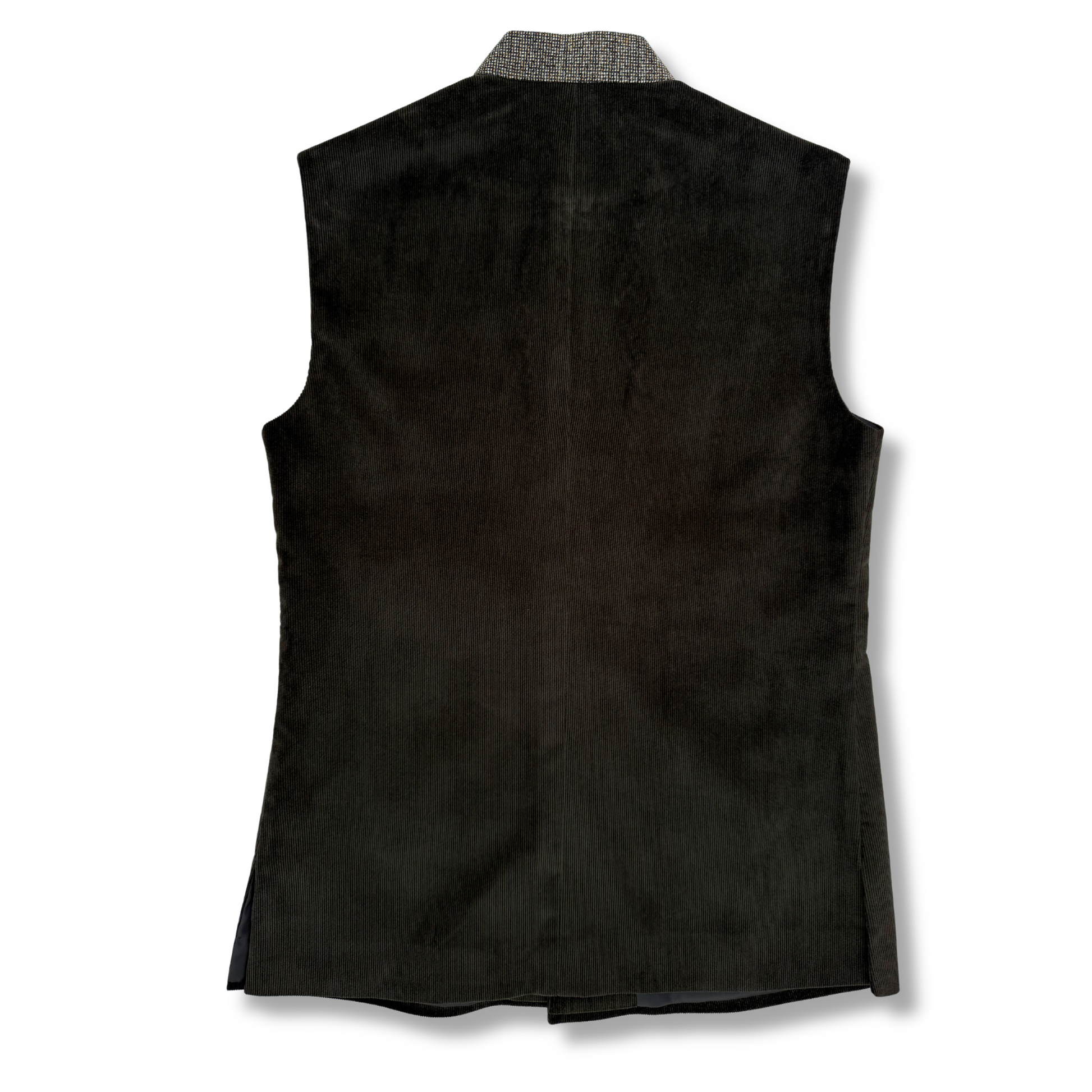 Men's Taupe Brown Corduroy Waistcoat - 224007