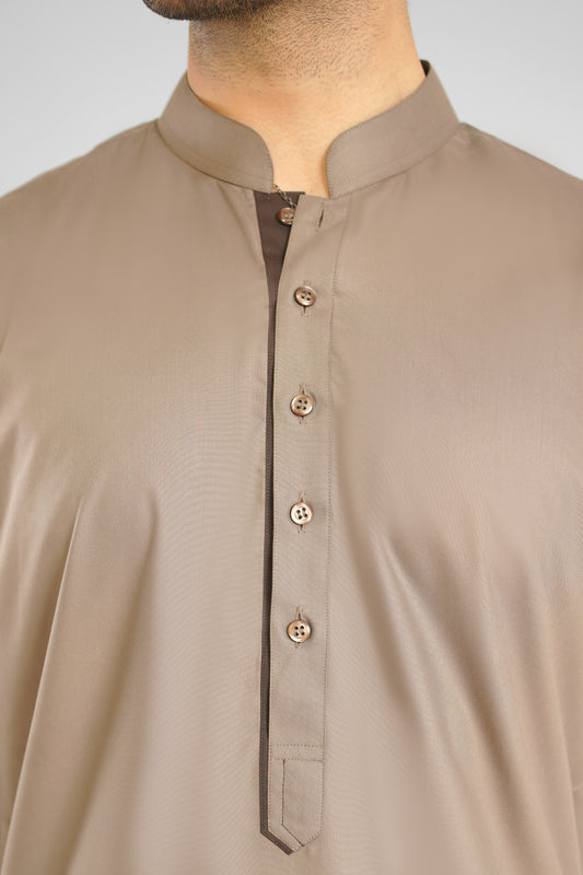 Men's W&W Blend Light Taupe Shalwar Kameez - 112011