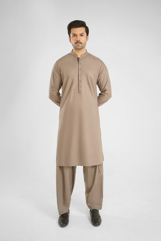 Men's W&W Blend Light Taupe Shalwar Kameez - 112011