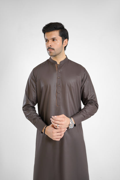 Men's W&W Blend Mocha Brown Shalwar Kameez - 112017