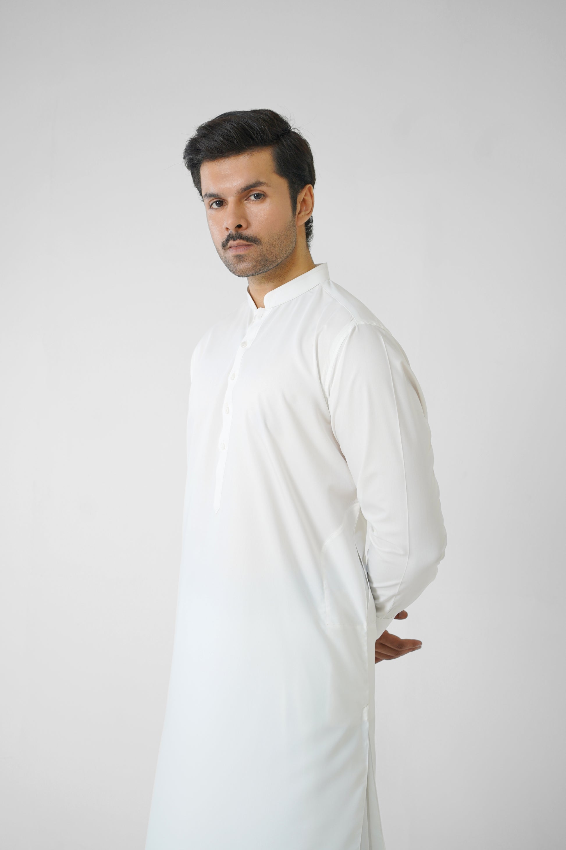 Men's W&W Blend Pearl White Shalwar Kameez - 112015