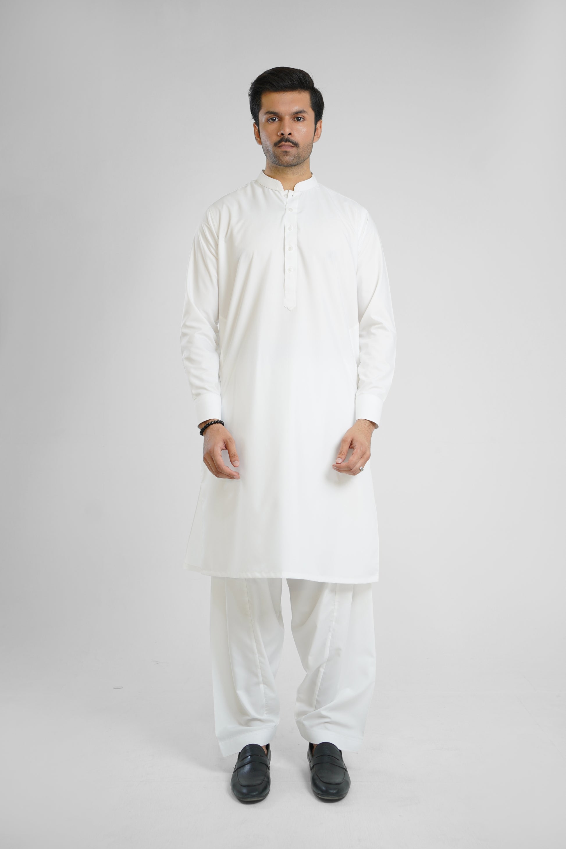 Men's W&W Blend Pearl White Shalwar Kameez - 112015