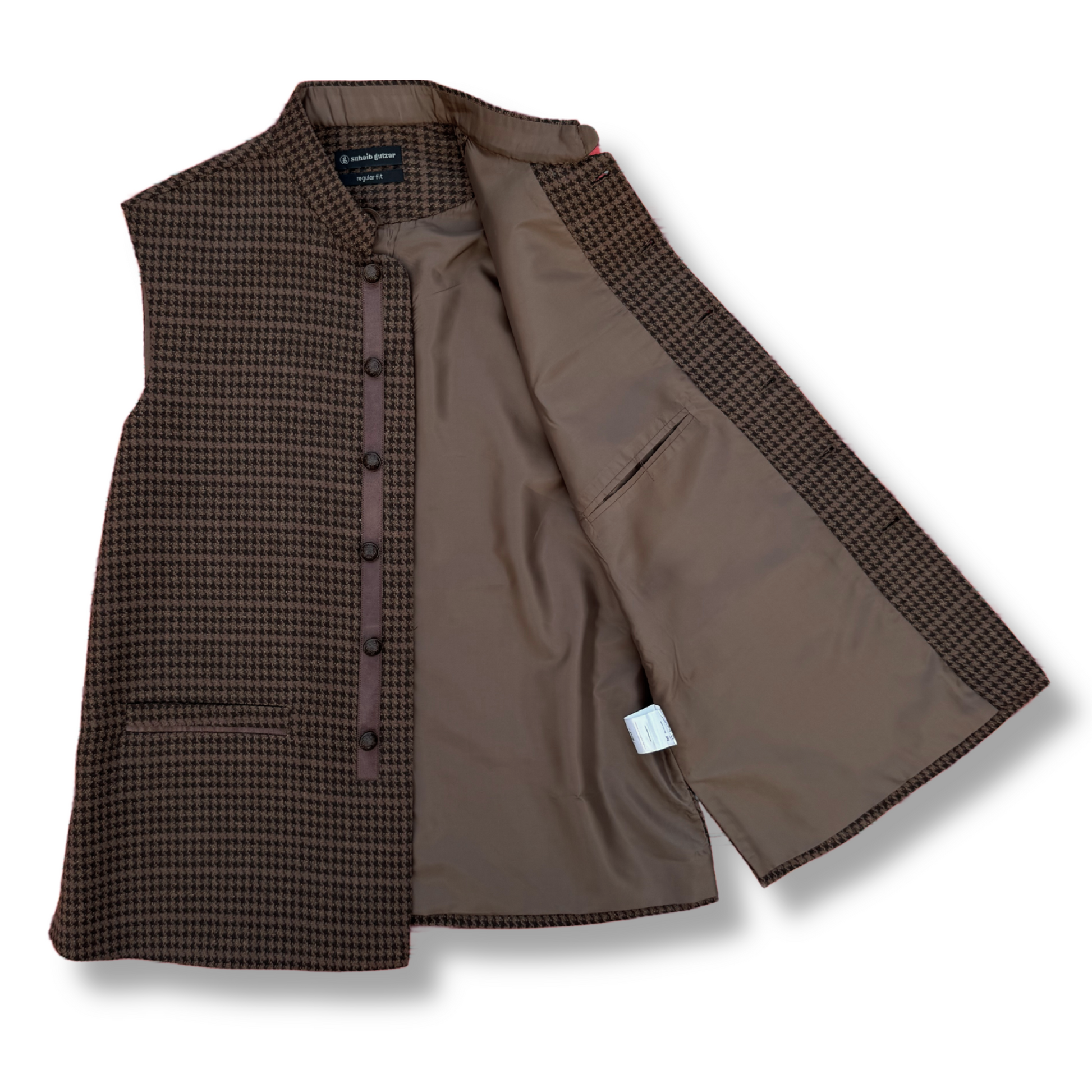 Men's Walnut Brown Wool Touch Waistcoat - 226001
