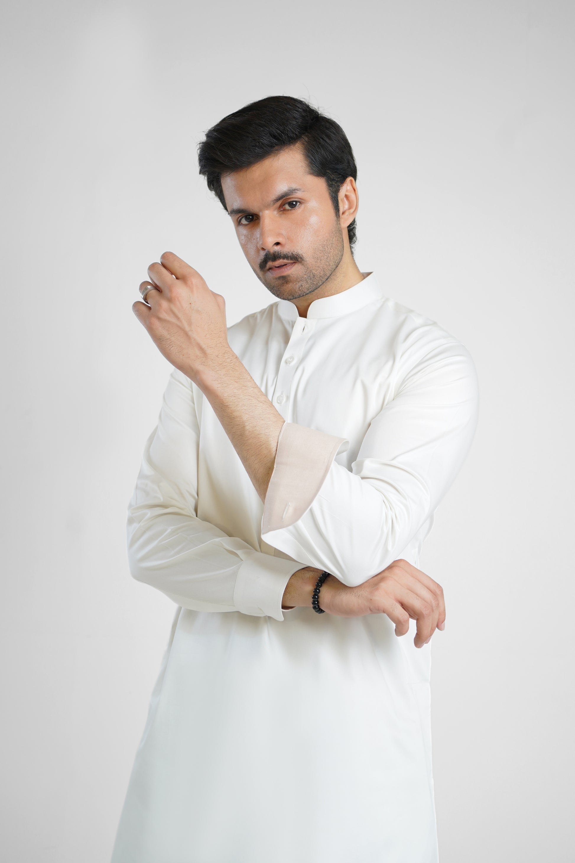 Men's White Cotton Shalwar Kameez - 111022