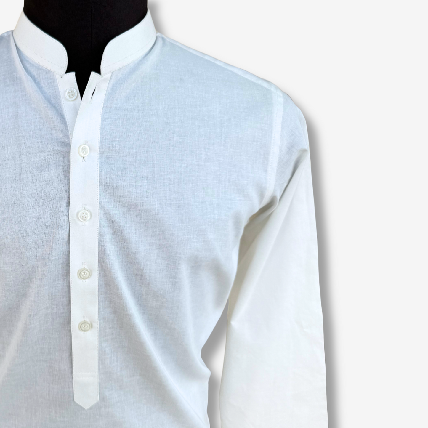 Men's White Cotton Shalwar Kameez - 111019