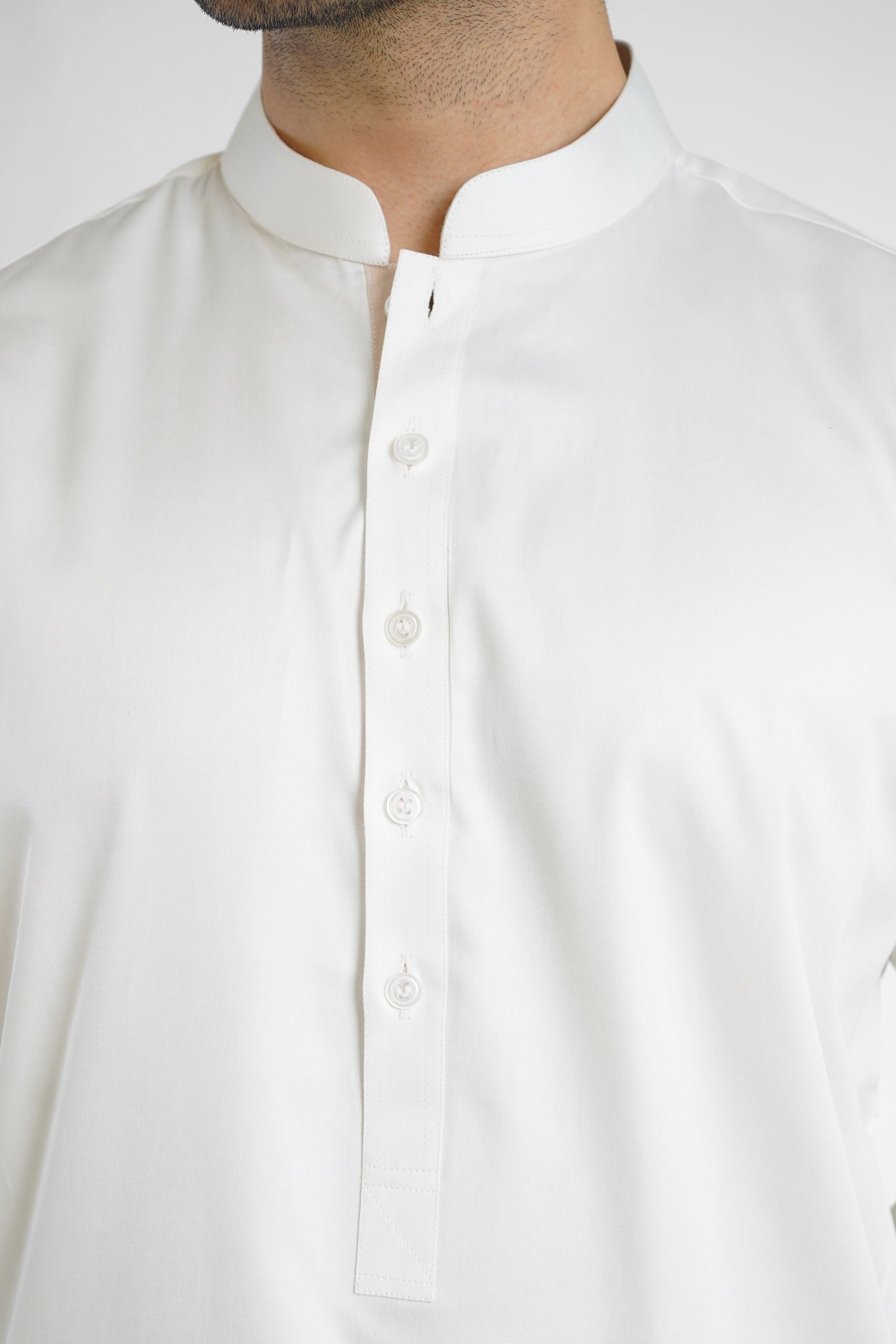 Men's White Cotton Shalwar Kameez - 111022