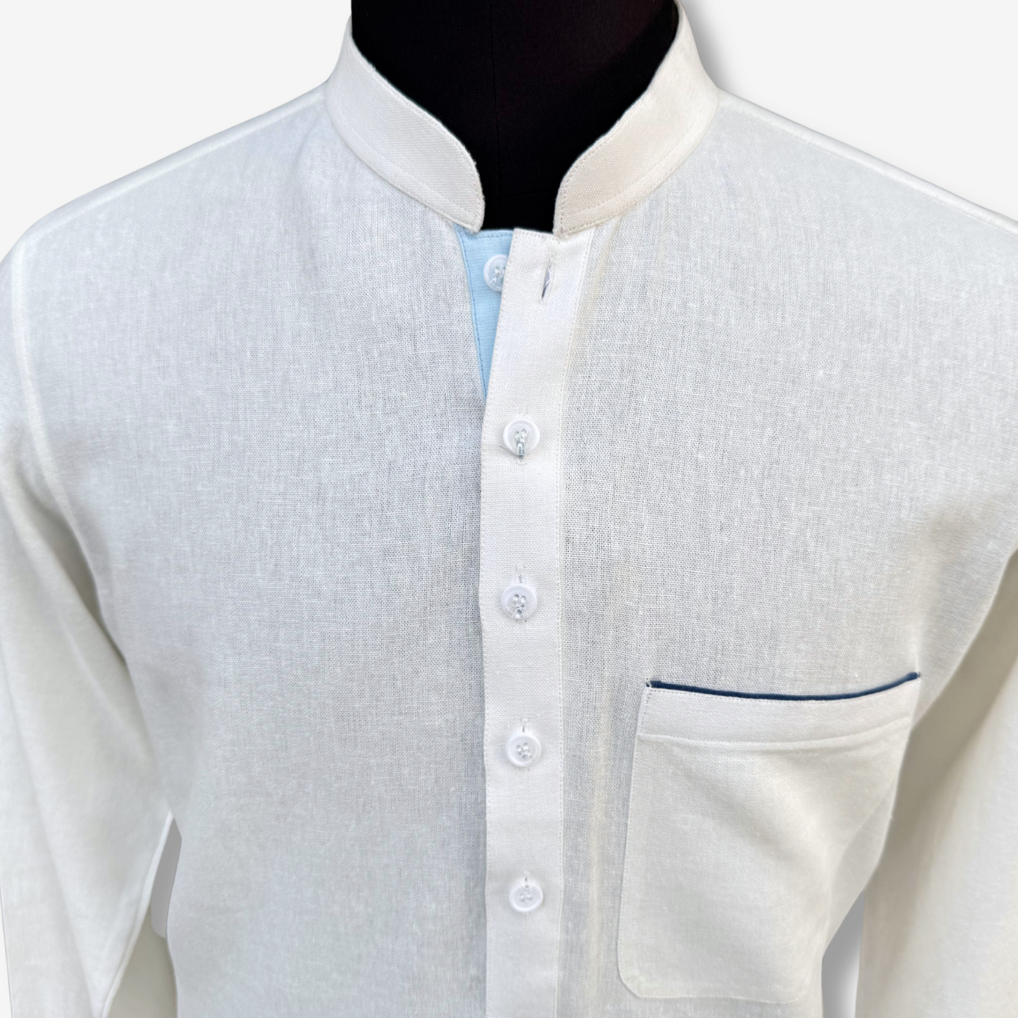 Men's White Irish Cotton Shalwar Kameez - 111008