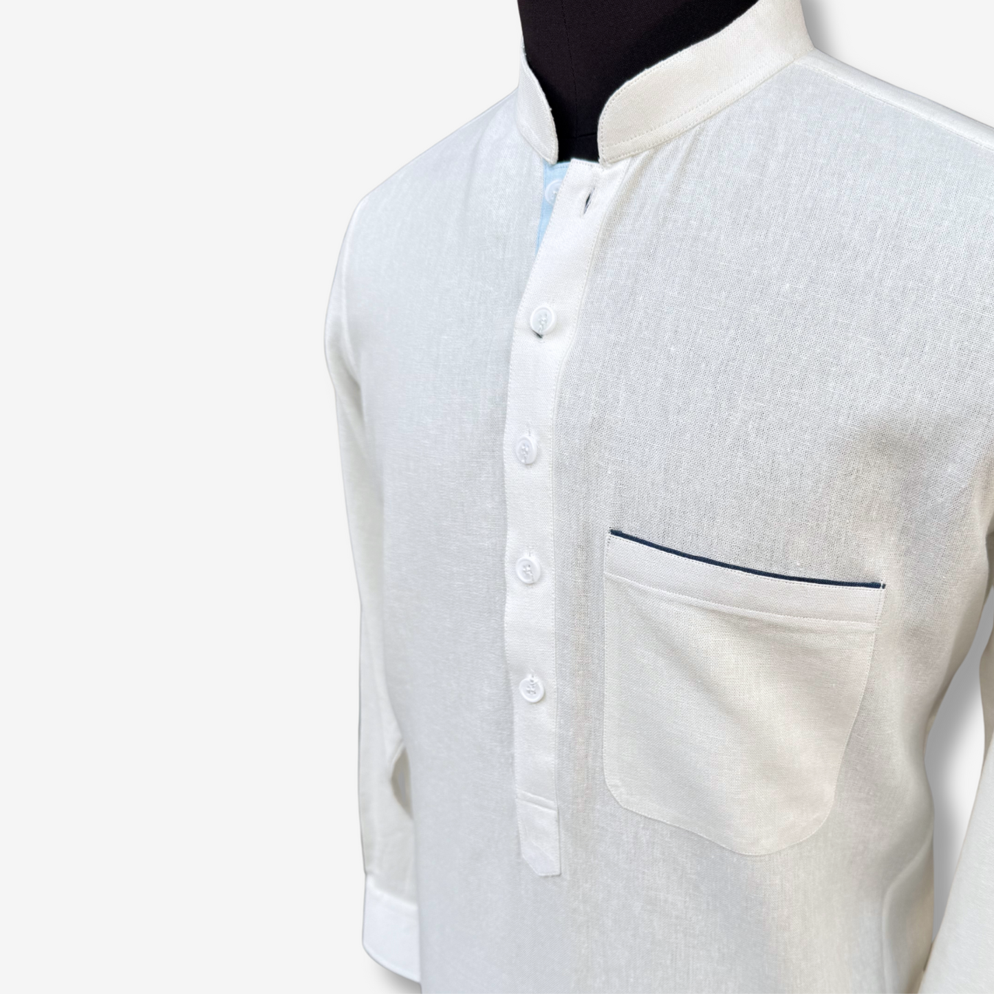 Men's White Irish Cotton Shalwar Kameez - 111008