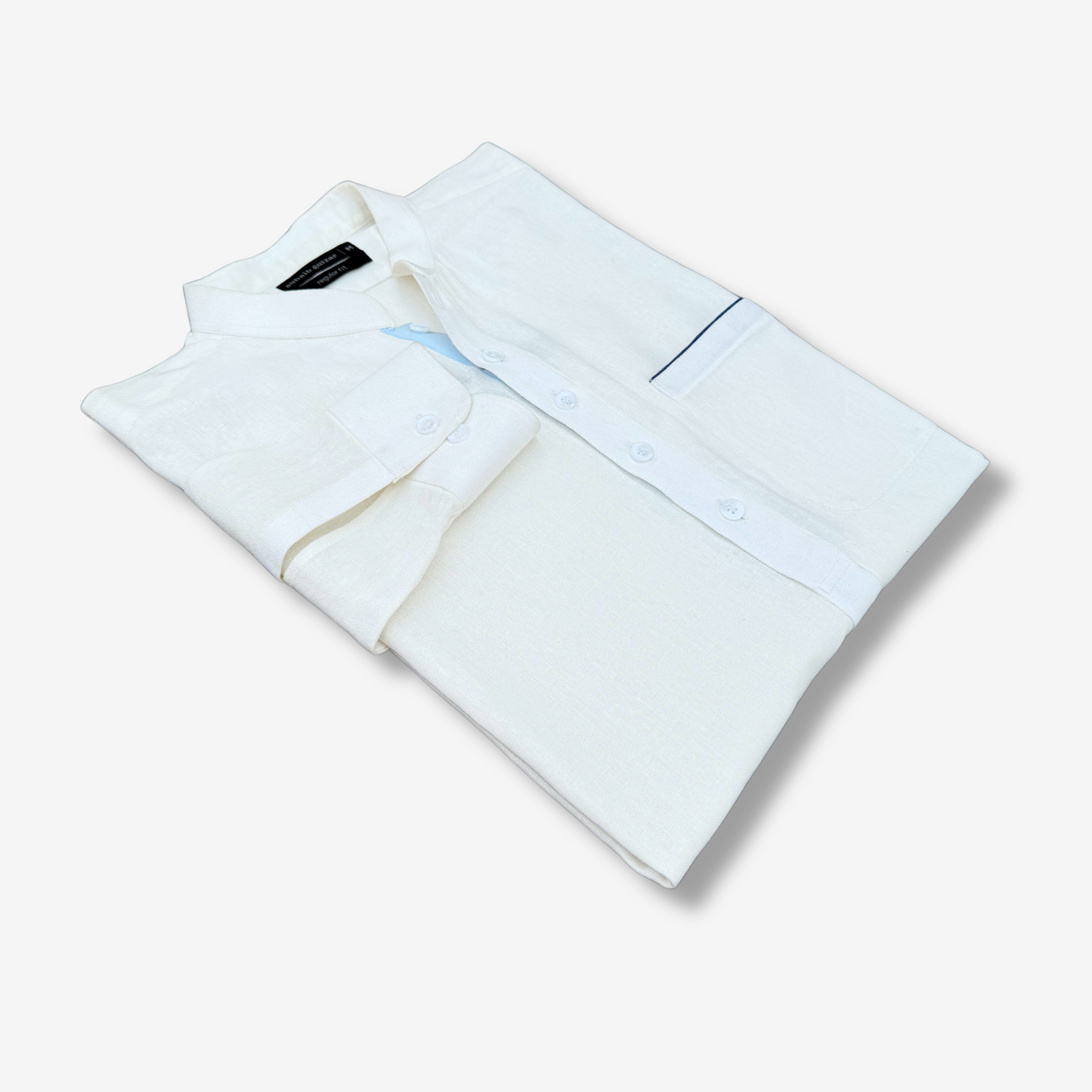 Men's White Irish Cotton Shalwar Kameez - 111008