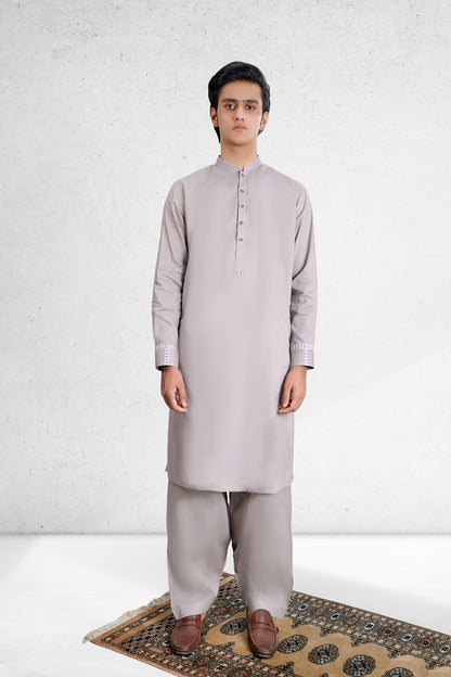 Men's Wisteria Gray Shalwar Kameez - 111026