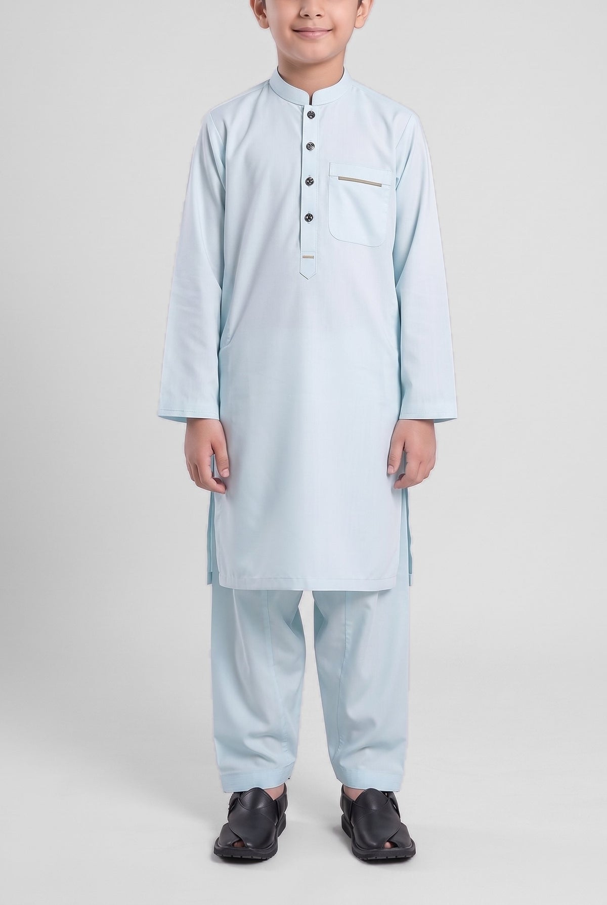 Boys' Ice Mint Cotton Shalwar Kameez - 221008 – front