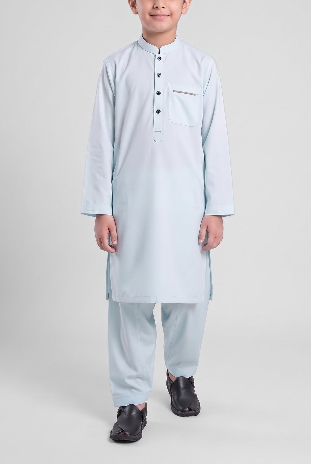 Boys' Ice Mint Cotton Shalwar Kameez - 221021 – walking