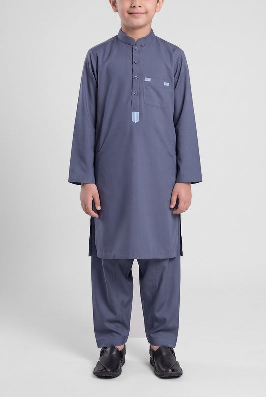Boys' Slate Navy TR Shalwar Kameez - 223001 – front