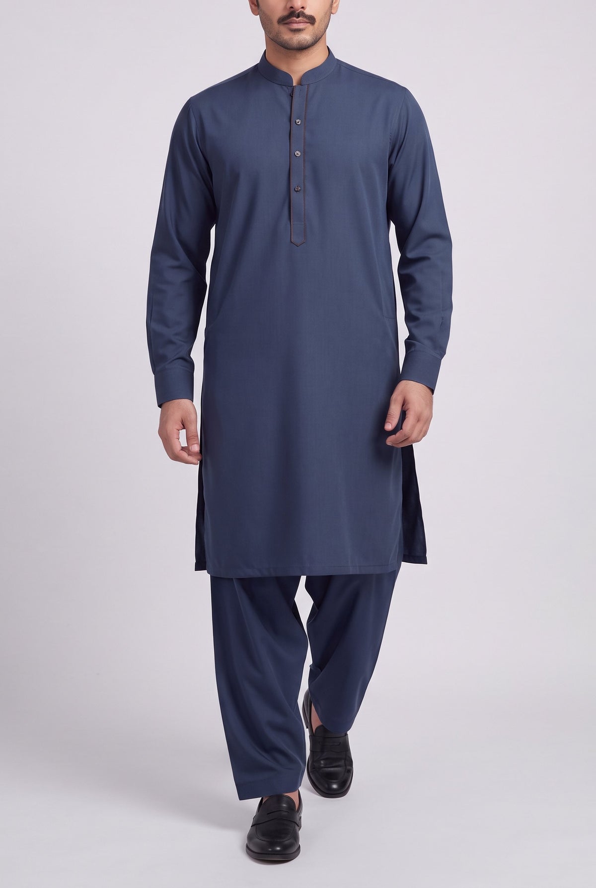 Men's Midnight Slate Wash & Wear Shalwar Kameez - 112026 – walking